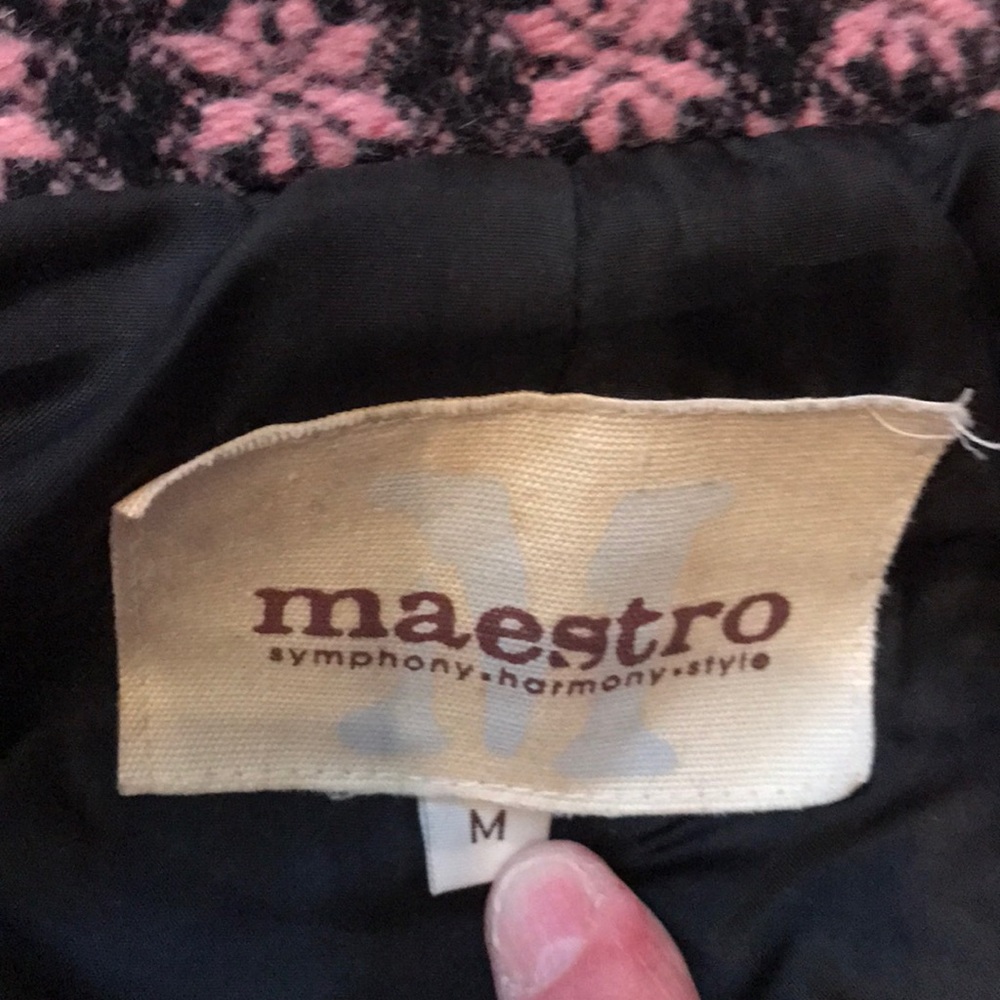 Maestro Lined Pea Coat- 3- Button Front- Size Med - image 6